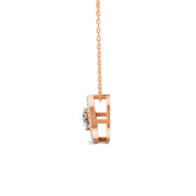 0.56 Ct Round Cut Moissanite Women's Cluster Necklace Pendant 14K Gold Plated